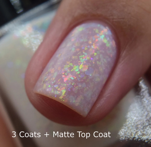 Nail polish swatch / manicure of shade Emily de Molly Sheer Tint Opal