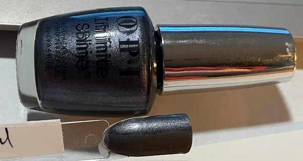 Nail polish swatch / manicure of shade OPI Infinite Shine Funmetal