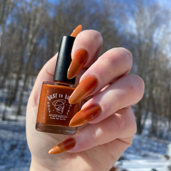 Nail polish swatch / manicure of shade Death Valley Nails Fossils: Kem Kem Beds, Sahara Desert, Morocco