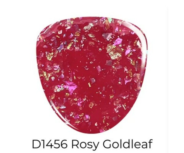 Nail polish swatch / manicure of shade Revel Rosy Goldleaf