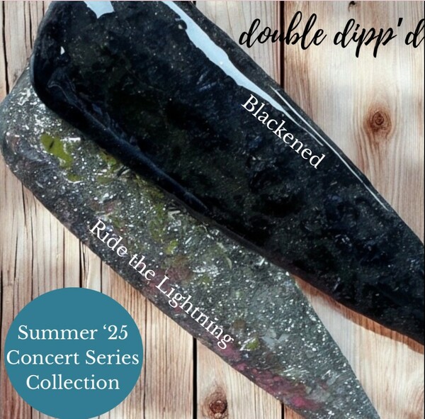 Nail polish swatch / manicure of shade Double Dipp'd Blackened