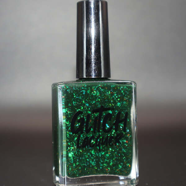 Nail polish swatch / manicure of shade Glitch Lacquer Bloodstone