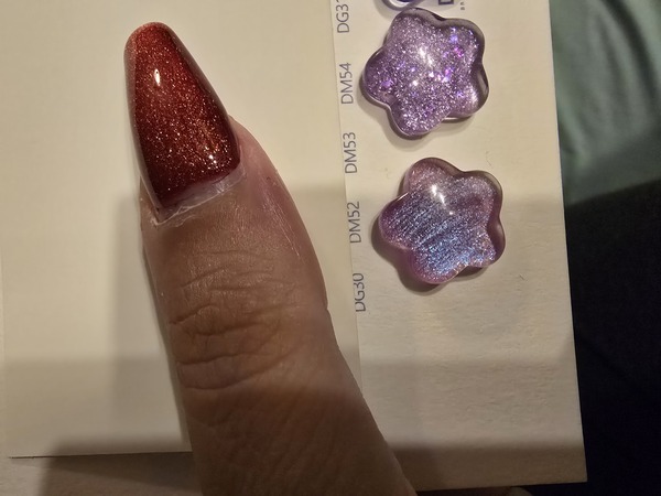 Nail polish swatch / manicure of shade Dvok Dm 52