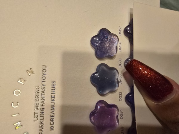 Nail polish swatch / manicure of shade Dvok Dm 56