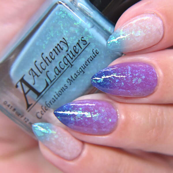 Nail polish swatch / manicure of shade Alchemy Lacquers Celebrations Masquerade