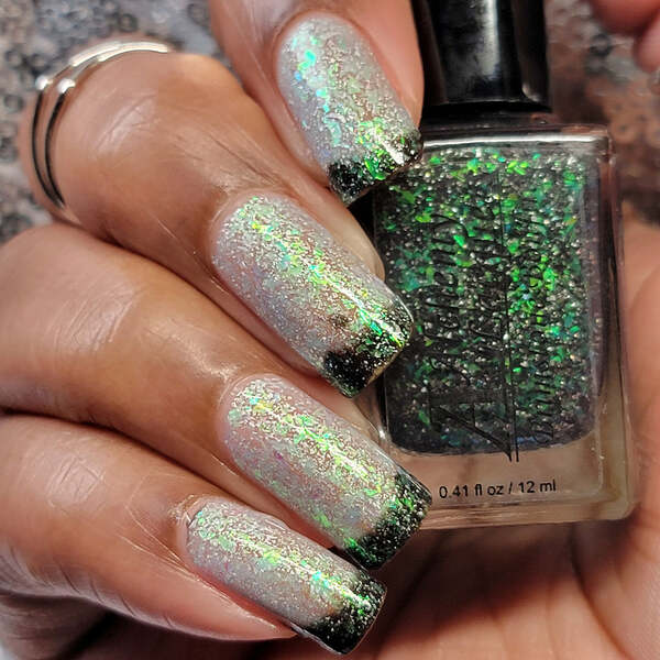 Nail polish swatch / manicure of shade Alchemy Lacquers Brimstone Bonfire