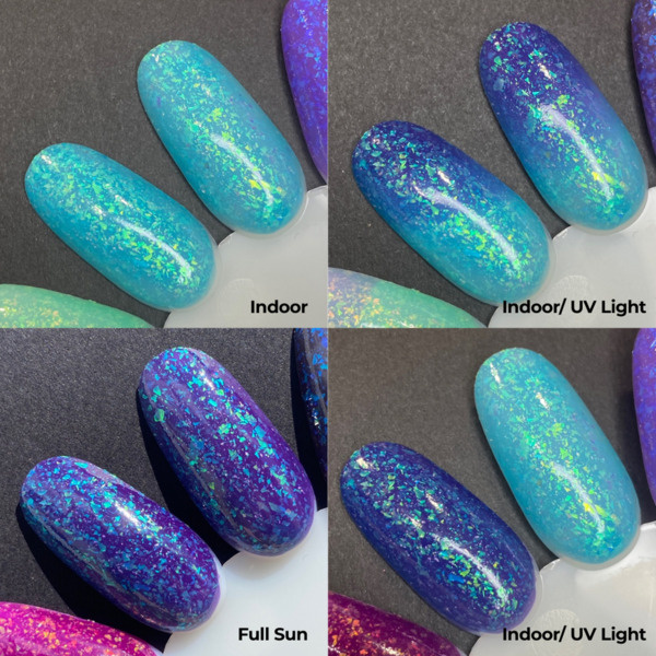 Nail polish swatch / manicure of shade Alchemy Lacquers Beneath Starry skies