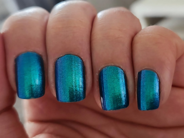 Nail polish swatch / manicure of shade Inspired Sense Tropical Mermaid