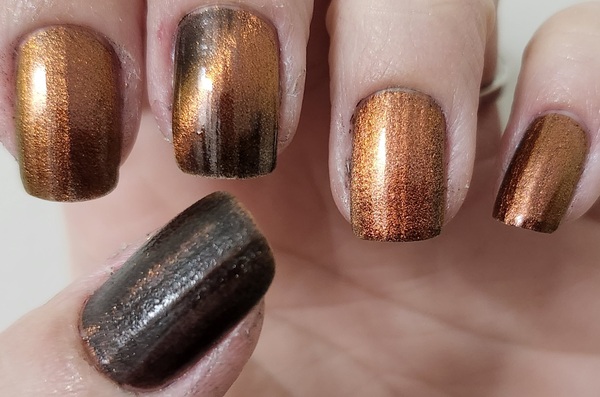 Nail polish swatch / manicure of shade Inspired Sense Gingerbread House