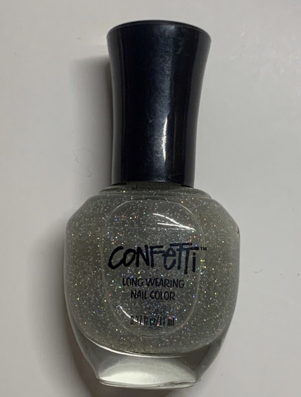 Nail polish swatch / manicure of shade Confetti Tinsel