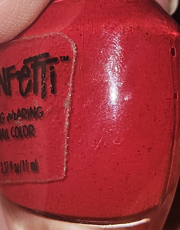 Nail polish swatch / manicure of shade Confetti The Red Carpet