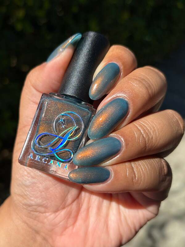 Nail polish swatch / manicure of shade Arcana Lacquer Infected Crossroads