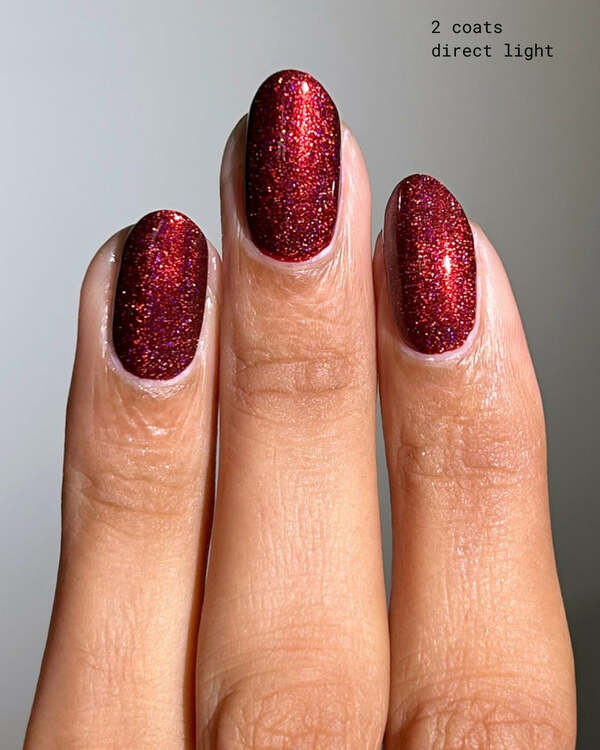 Nail polish swatch / manicure of shade Mooncat Heart On A Platter