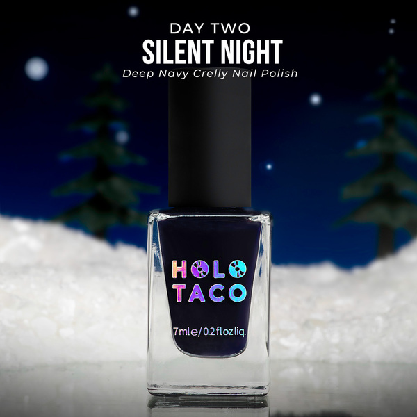 Nail polish swatch / manicure of shade Holo Taco Silent Night