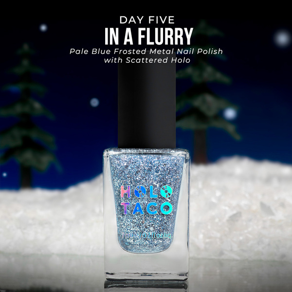 Nail polish swatch / manicure of shade Holo Taco In a Flurry