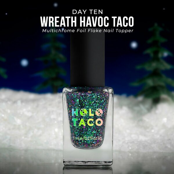 Nail polish swatch / manicure of shade Holo Taco Wreath Havoc Taco