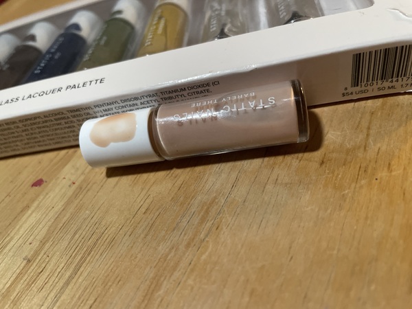 Nail polish swatch / manicure of shade Static Nails Barely There