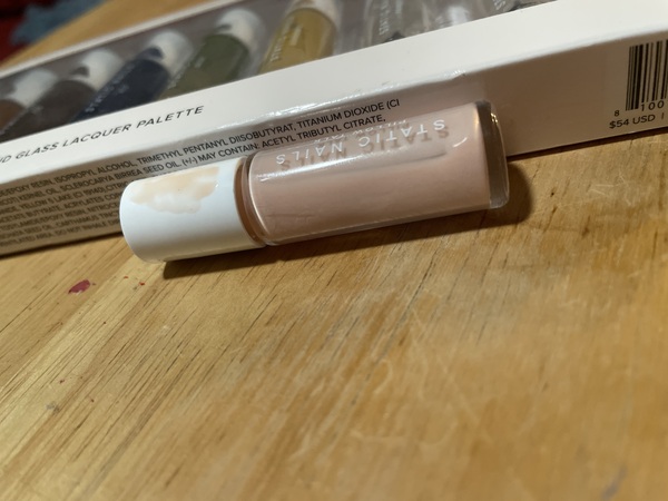 Nail polish swatch / manicure of shade Static Nails Pillow Talk