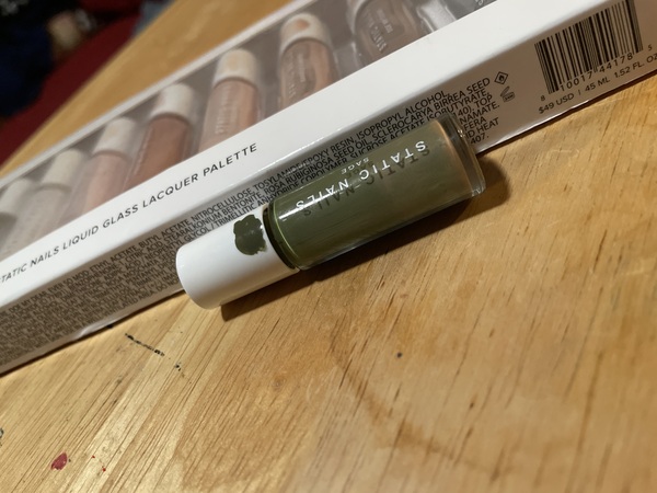 Nail polish swatch / manicure of shade Static Nails Sage