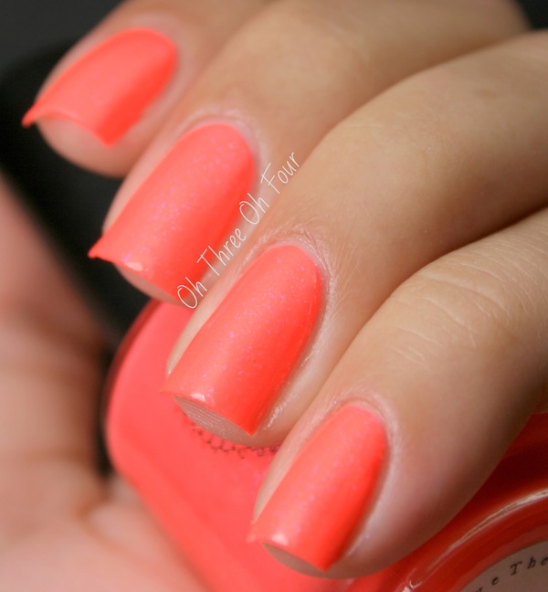 Nail polish swatch / manicure of shade Above the Curve Neon Red