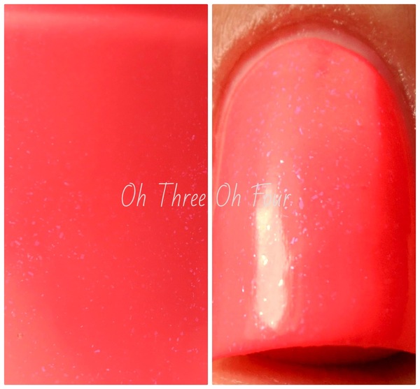 Nail polish swatch / manicure of shade Above the Curve Neon Red