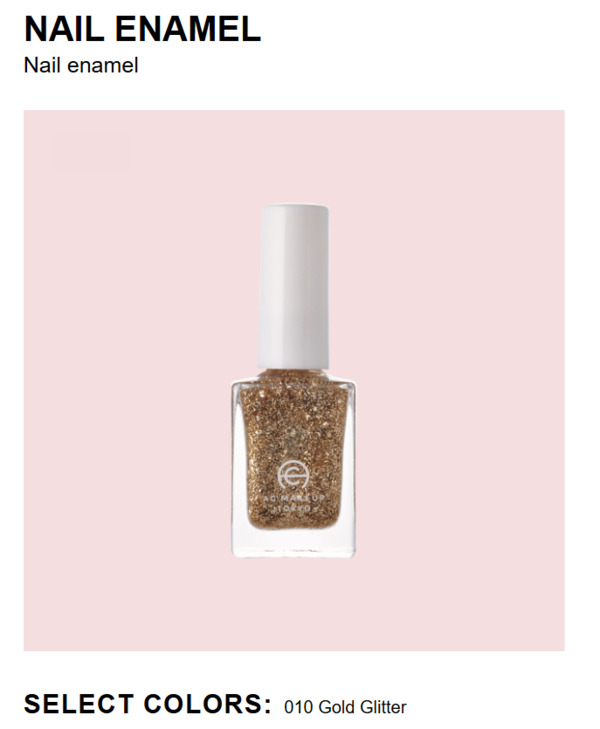 Nail polish swatch / manicure of shade AC Makeup Tokyo Gold Glitter