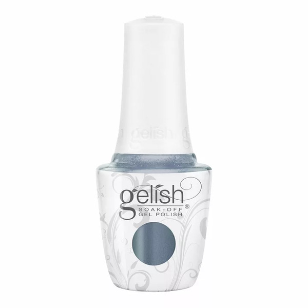Nail polish swatch / manicure of shade Gelish Blue Moon Bloom