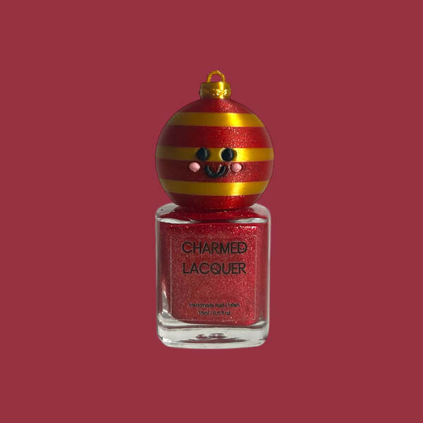 Nail polish swatch / manicure of shade Charmed lacquer Cranberry