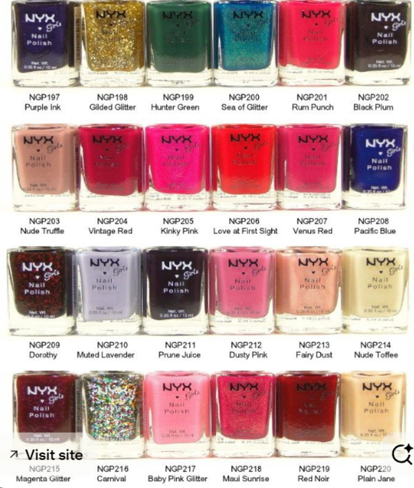 Nail polish swatch / manicure of shade NYX Girls Baby Pink Glitter