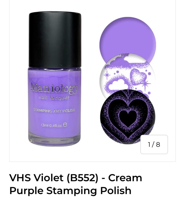 Nail polish swatch / manicure of shade Maniology VHS Violet