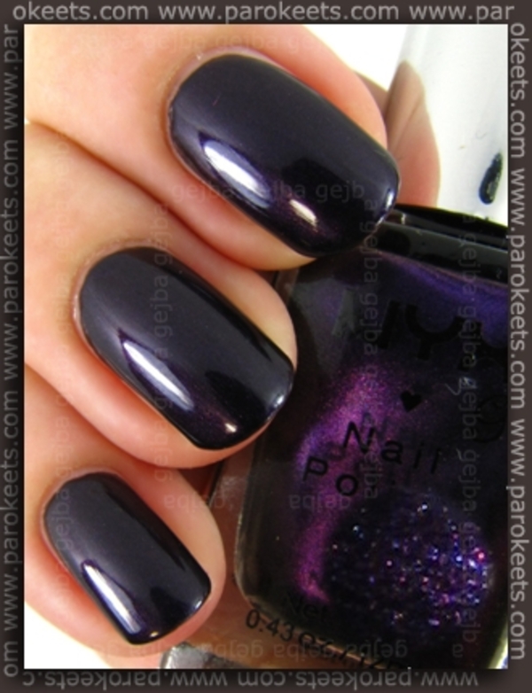 Nail polish swatch / manicure of shade NYX Girls Purple Noir
