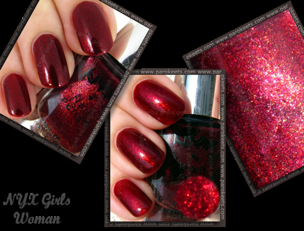 Nail polish swatch / manicure of shade NYX Girls Woman