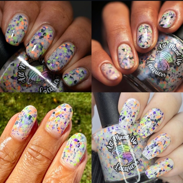 Nail polish swatch / manicure of shade All Mixed Up Lacquers Waiting On Halloween Like...