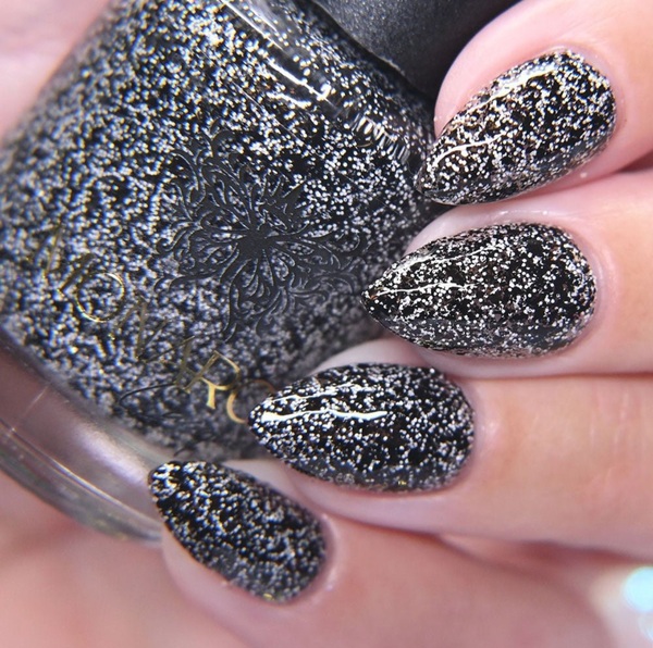 Nail polish swatch / manicure of shade Monarch Lacquer Panda-monium