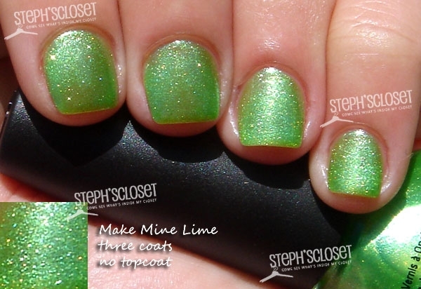 Nail polish swatch / manicure of shade Nicole by OPI Make Mine Lime