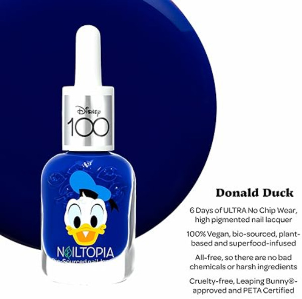 Nail polish swatch / manicure of shade Nailtopia Donald Duck