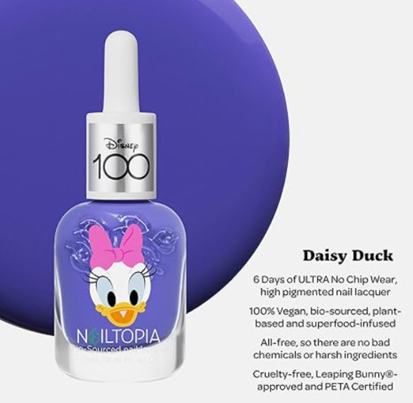 Nail polish swatch / manicure of shade Nailtopia Daisy Duck