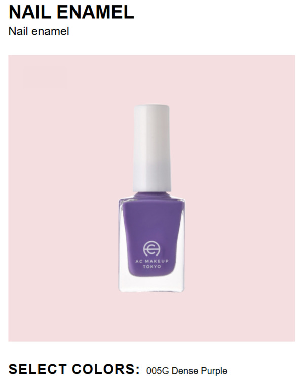 Nail polish swatch / manicure of shade AC Makeup Tokyo Dense Purple