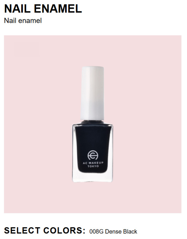 Nail polish swatch / manicure of shade AC Makeup Tokyo Dense Black