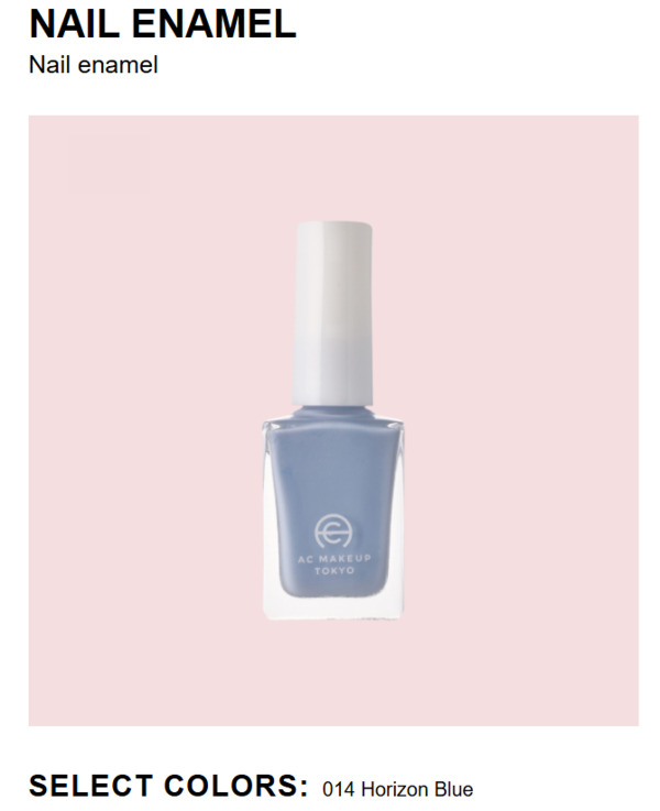 Nail polish swatch / manicure of shade AC Makeup Tokyo Horizon Blue