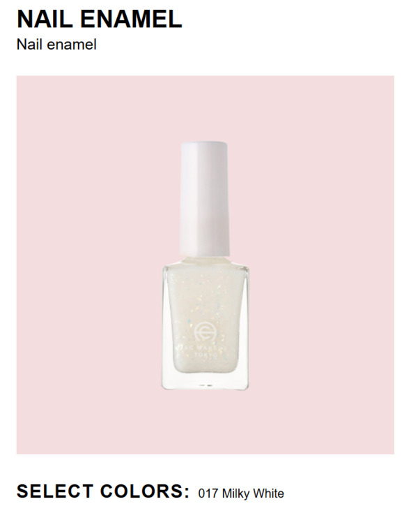 Nail polish swatch / manicure of shade AC Makeup Tokyo Milky White