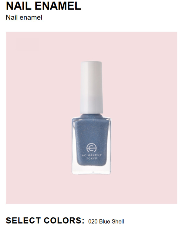 Nail polish swatch / manicure of shade AC Makeup Tokyo Blue Shell