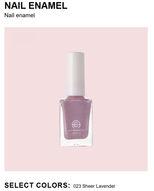 Nail polish swatch / manicure of shade AC Makeup Tokyo Sheer Lavender