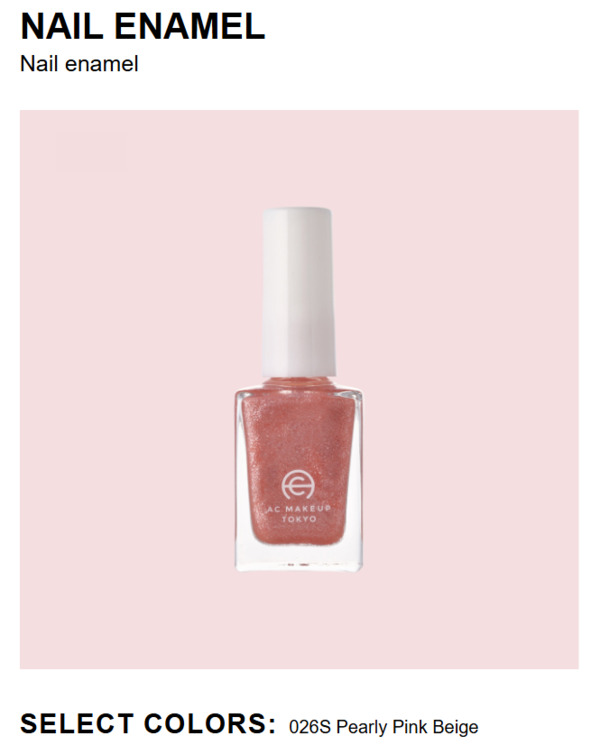 Nail polish swatch / manicure of shade AC Makeup Tokyo Pearly Pink Beige