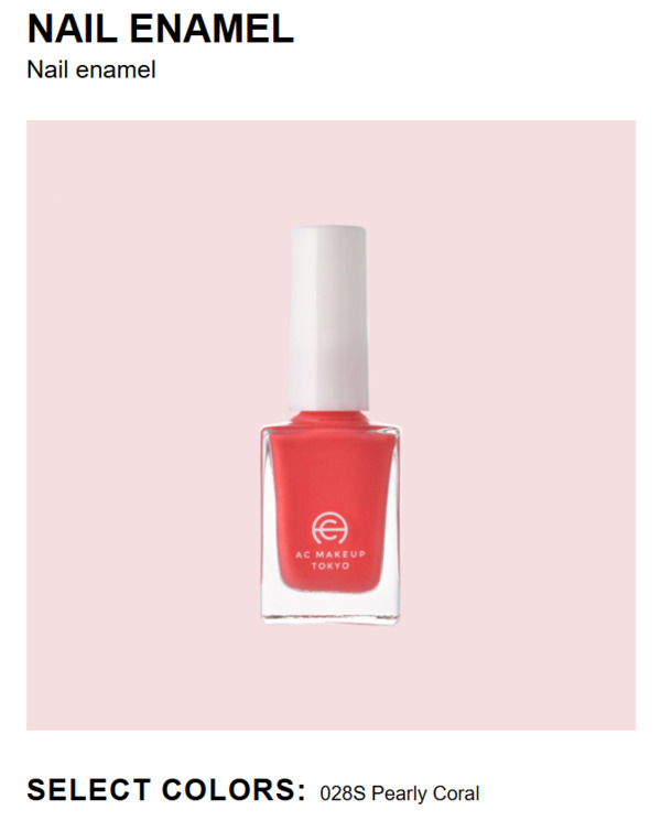 Nail polish swatch / manicure of shade AC Makeup Tokyo Pearly Coral