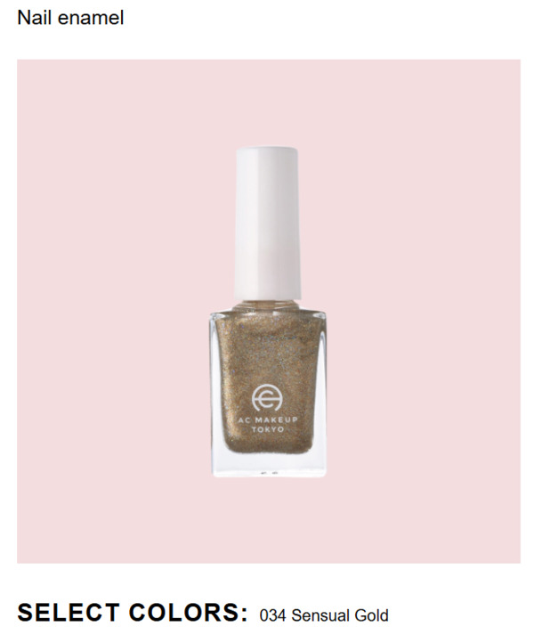 Nail polish swatch / manicure of shade AC Makeup Tokyo Sensual Gold