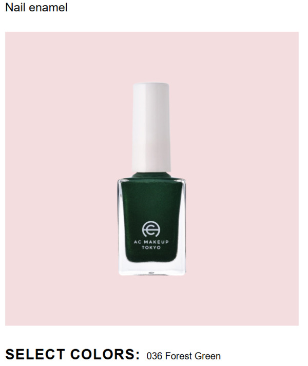 Nail polish swatch / manicure of shade AC Makeup Tokyo Forest Green