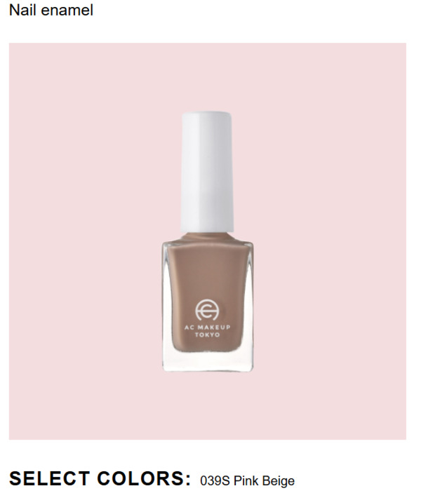 Nail polish swatch / manicure of shade AC Makeup Tokyo Pink Beige