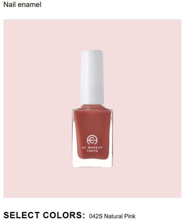 Nail polish swatch / manicure of shade AC Makeup Tokyo Natural Pink