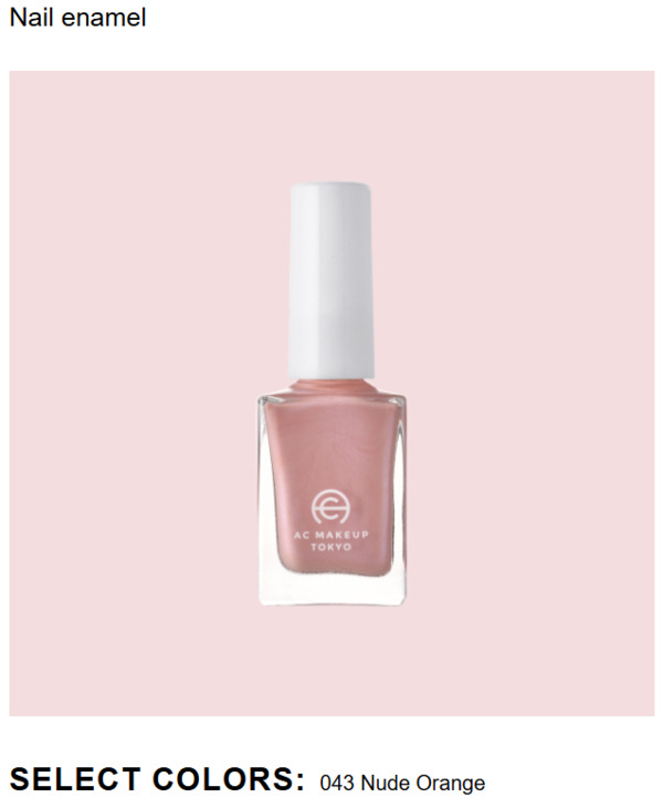 Nail polish swatch / manicure of shade AC Makeup Tokyo Nude Orange